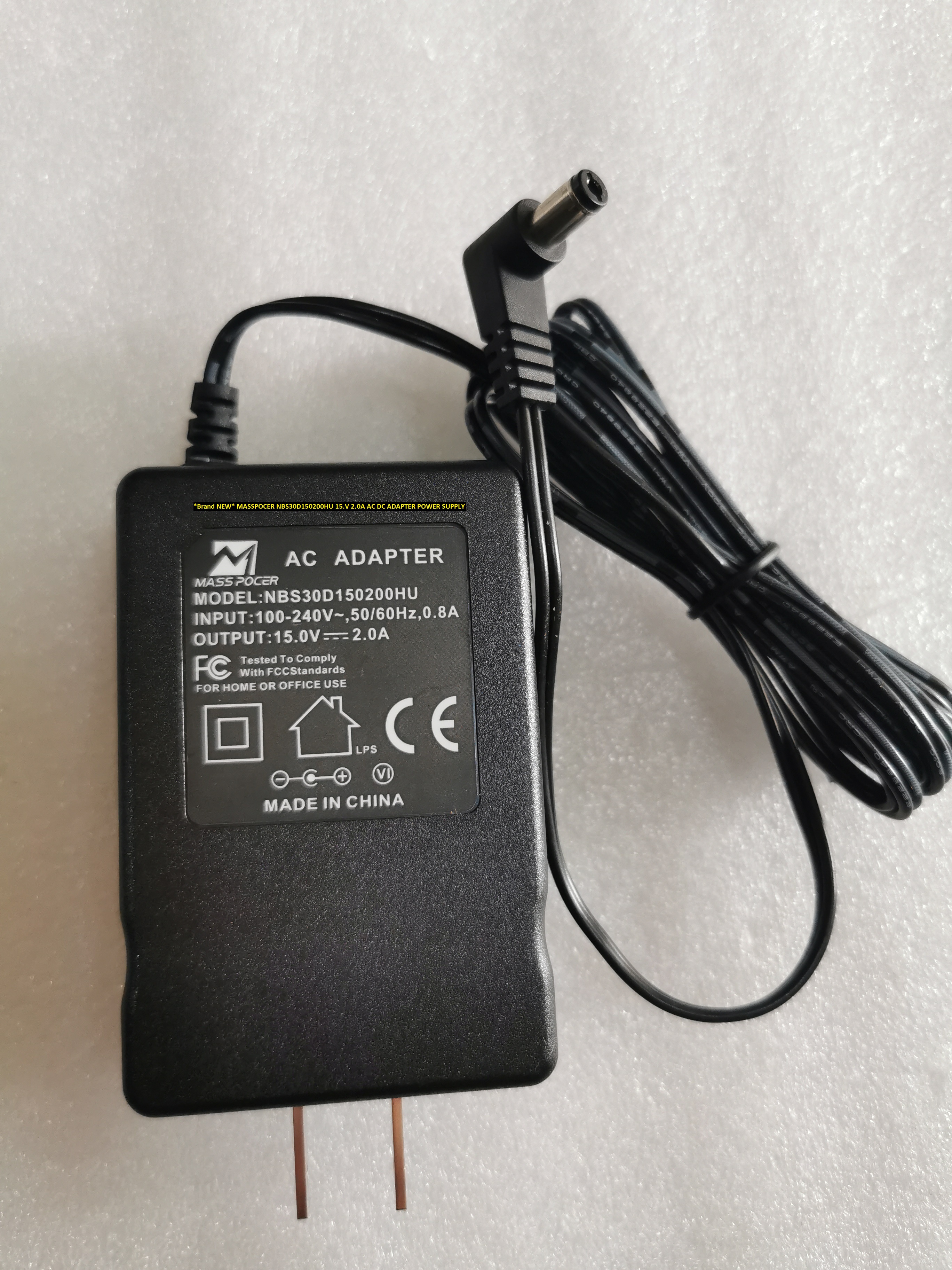 *Brand NEW* MASSPOCER NBS30D150200HU 15.V 2.0A AC DC ADAPTER POWER SUPPLY